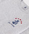 T-shirt bambina a maniche lunghe in cotone grigio POUSSIERE CHINE