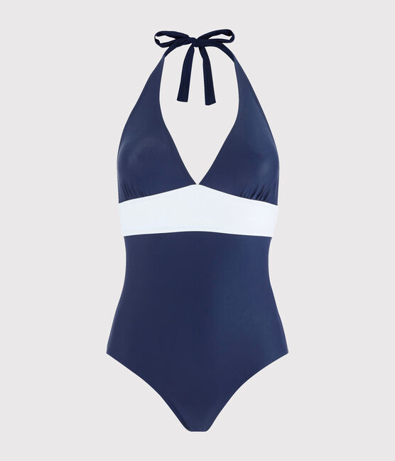 Costume da bagno intero ecoresponsabile donna blu SMOKING