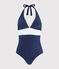 Costume da bagno intero ecoresponsabile donna blu SMOKING