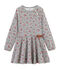Abito stampato bambina grigio BELUGA/bianco MULTICO