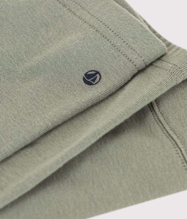 Leggins per beb&egrave; in cotone tinta unita verde