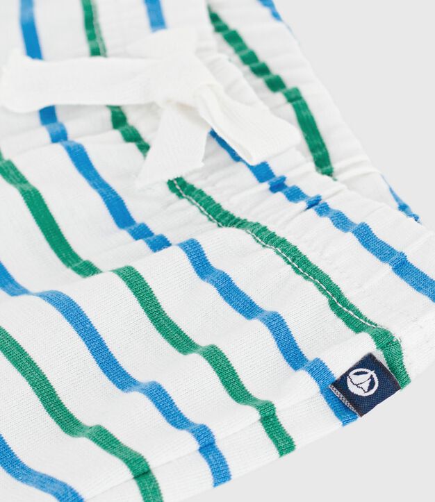 Shorts in cotone a righe bicolori neonato bianco/multicolore