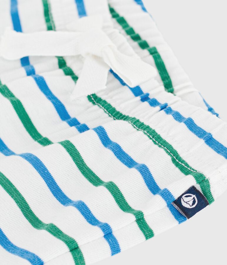 Shorts in cotone a righe bicolori neonato bianco/multicolore