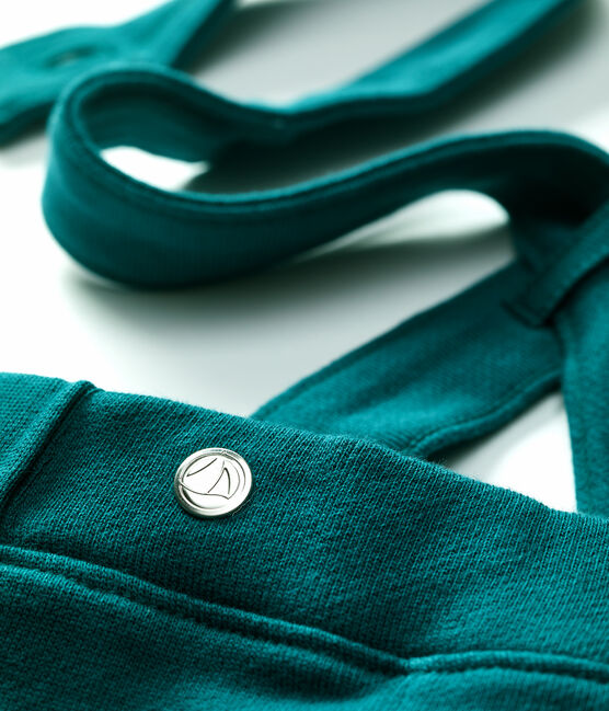 Pantaloni a bretelle in molleton bebè. verde PINEDE