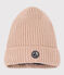 Cappello in maglia con fodera in pile bambino unisex rosa SALINE