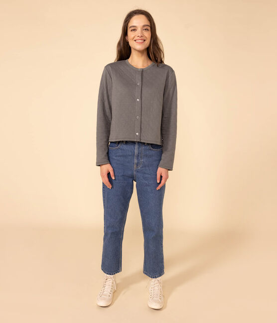 Cardigan con bottoni automatici in tubique Donna verde THUYA