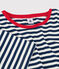T-shirt TAGLIO BOXY in cotone donna blu MEDIEVAL/bianco MARSHMALLOW