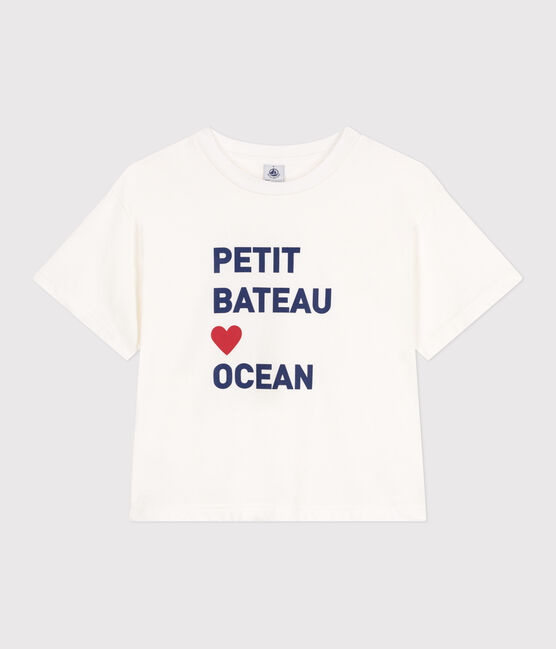 T-shirt Le Boxy in cotone donna bianco MARSHMALLOW