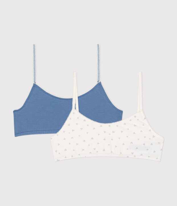 Set di 2 brassi&egrave;re in cotone ed elastan con cuore bambino multicolore