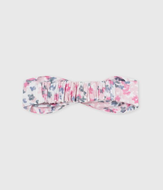 Fascia in popeline con stampa a fiori neonata rosa CHARME/bianco MULTICO