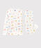 Pigiama fantasia Parigi bambino-bambina in cotone bianco MARSHMALLOW/bianco MULTICO
