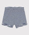 Shorts bambino in jersey fiammato a righe blu MEDIEVAL/bianco MARSHMALLOW