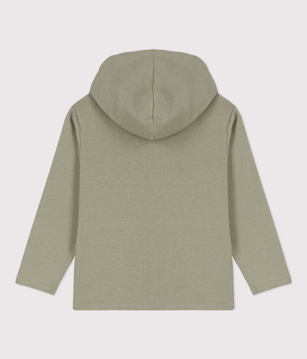 Felpa con zip e cappuccio bambino verde