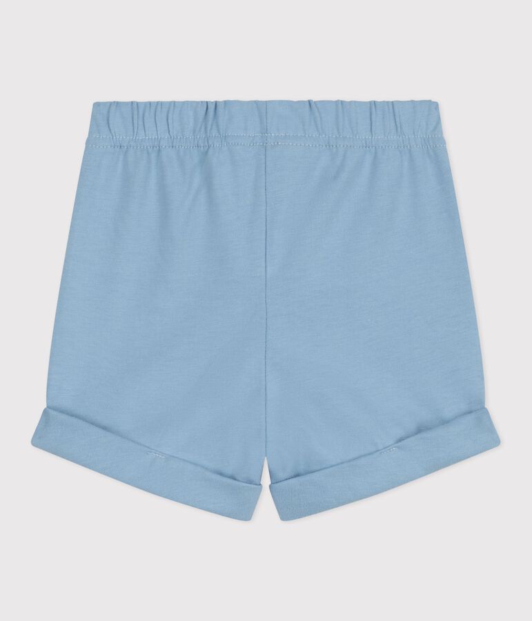 Shorts in cotone tinta unita neonato blu FLO