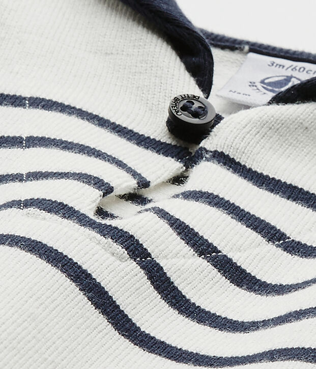 Tutina beb&eacute; bambino maniche corte bianco/blu