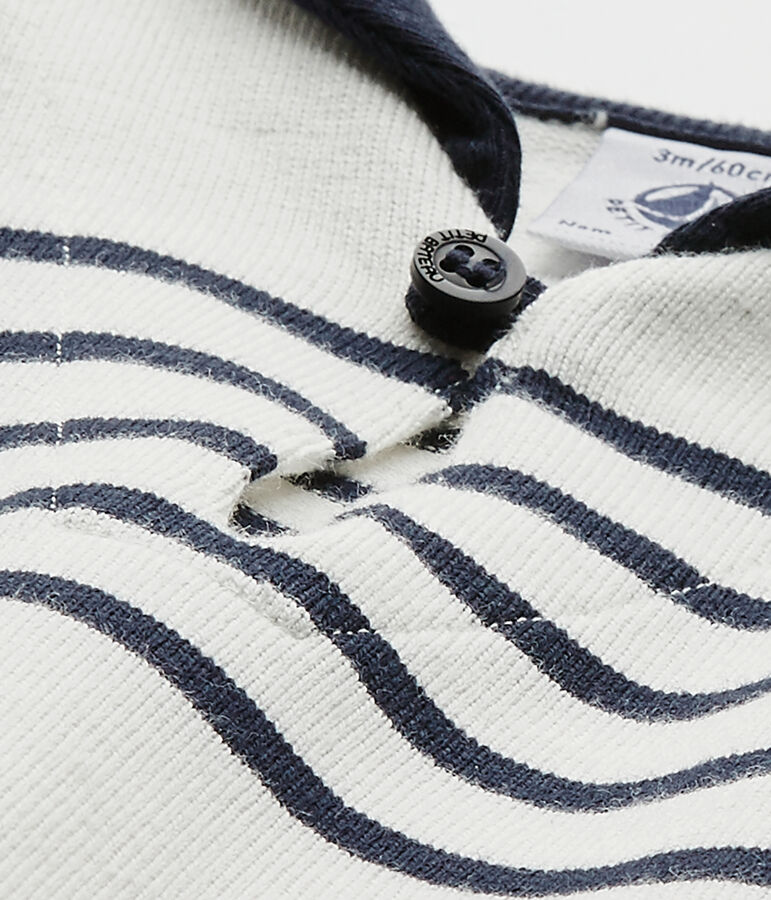 Tutina beb&eacute; bambino maniche corte bianco/blu