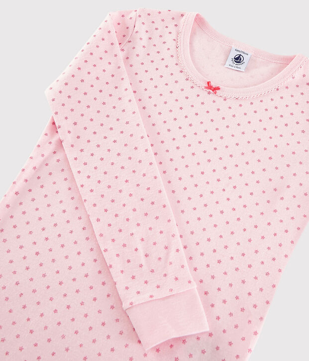 Pigiama snugfit a stelle bambina in cotone rosa/arancione/grigio