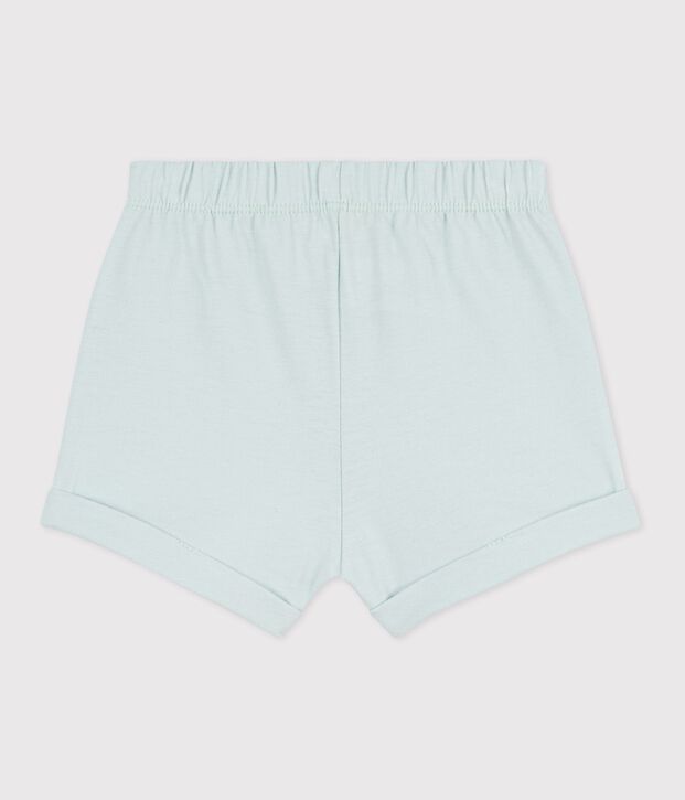 Shorts in cotone tinta unita neonato verde