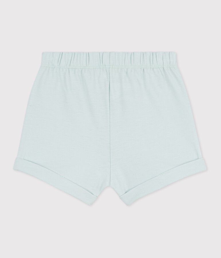 Shorts in cotone tinta unita neonato blu