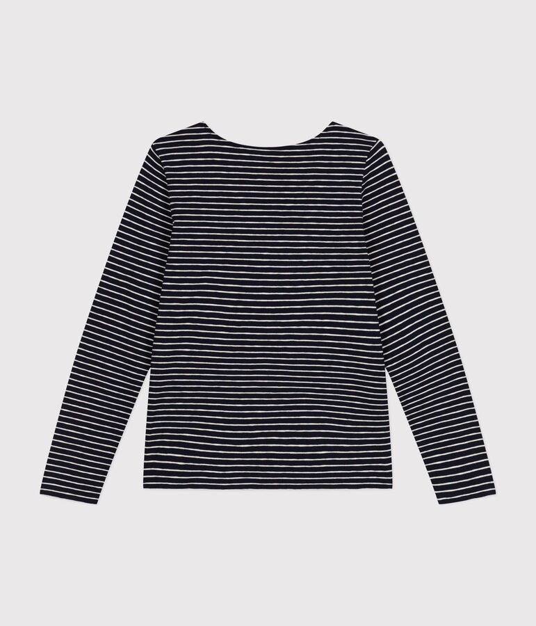 T-shirt Regular a maniche lunghe con scollo rotondo in jersey flamm&eacute; donna SMOKING/ MONTELIMAR