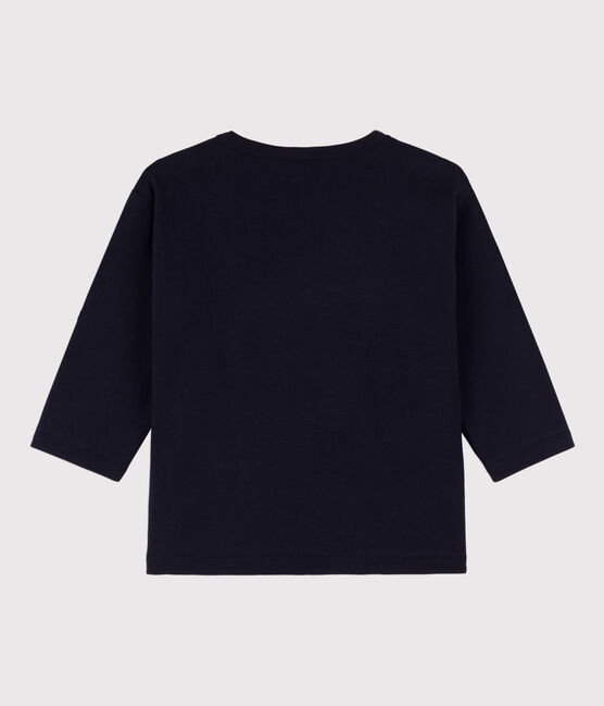 T-shirt maniche lunghe bebè in cotone blu SMOKING