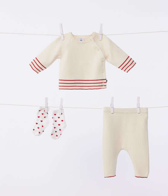 Completo 2 pezzi in maglia di cotone jacquard neonato AVALANCHE/ CORRIDA