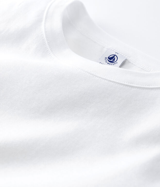 T-shirt girocollo iconica in cotone Donna bianco