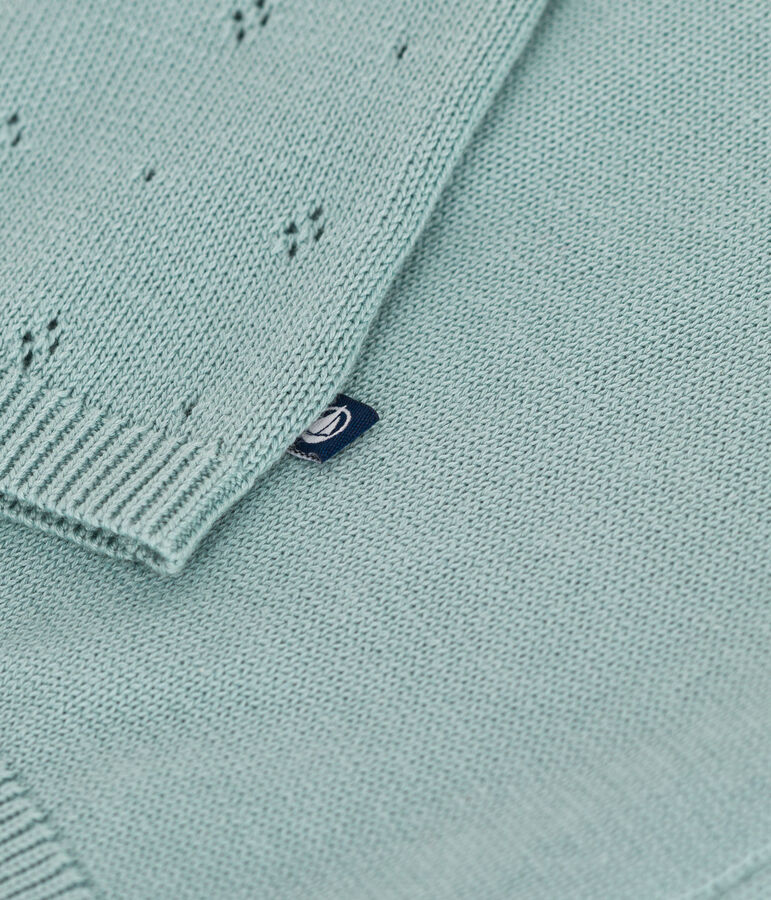 Cardigan in cotone a punto fantasia neonata verde