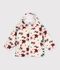 Giacca con cappuccio in sherpa a fiori bambina ecru/multicolore