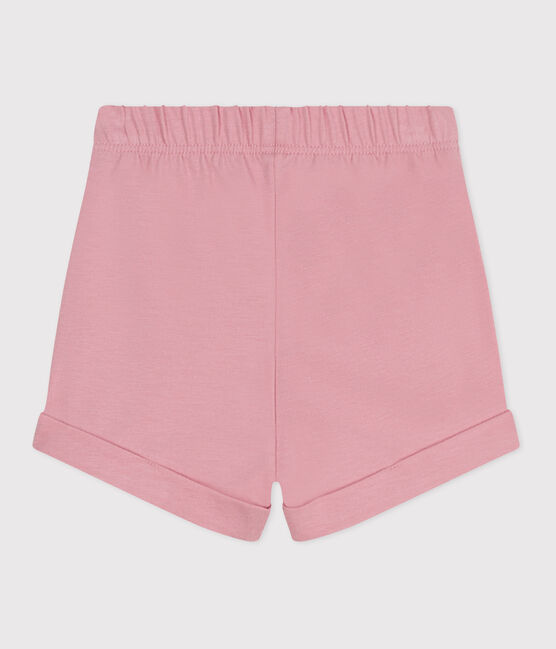 Shorts in cotone tinta unita neonato rosa CHARME