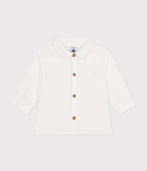 Camicia bebè in piquet di cotone bianco ECUME