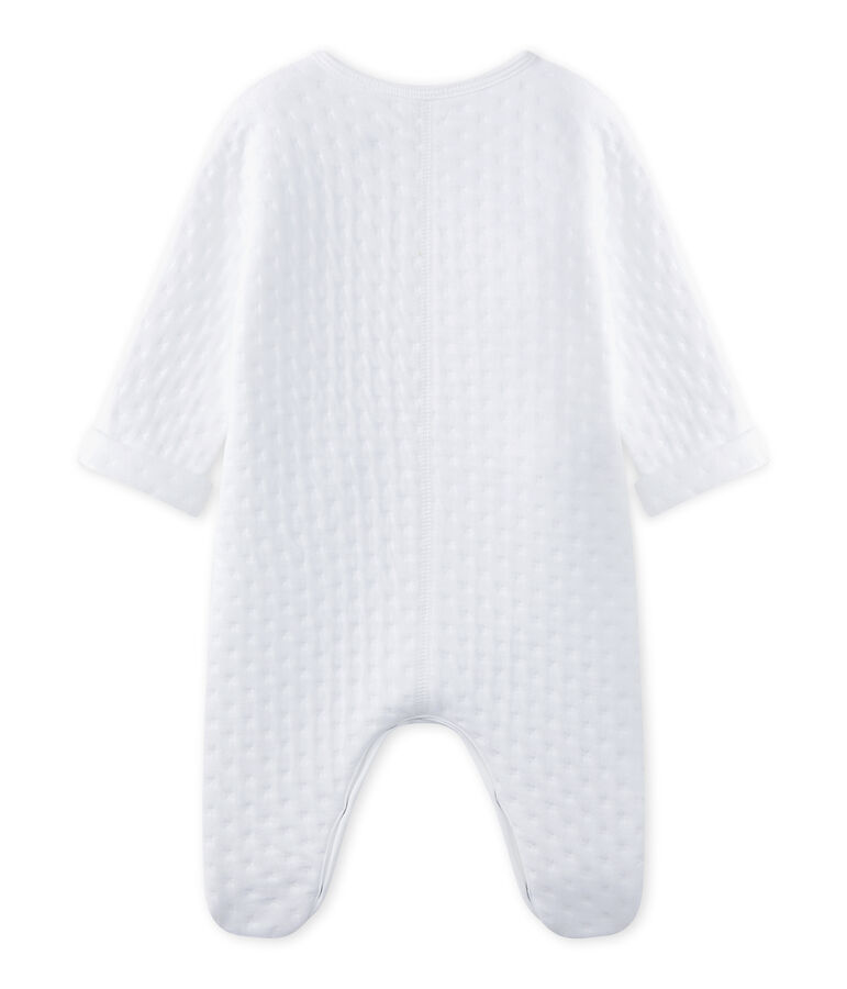 Tutina beb&eacute; unisex in tubique matelass&eacute; bianco