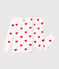 Pigiama bambina in cotone aderente a cuori bianco MARSHMALLOW/rosso TERKUIT