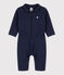 Tutina lunga in jersey spesso per neonati blu SMOKING