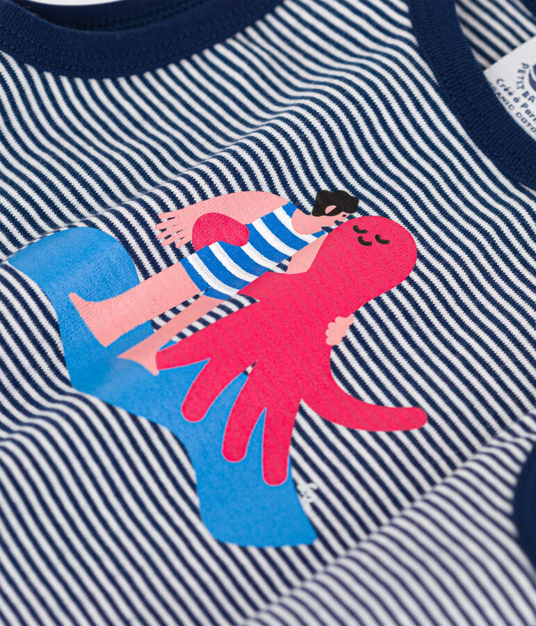 Tutina beb&egrave; Petit Bateau x Water Family blu/bianco