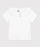 T-shirt con colletto e a maniche corte in cotone tinta unita bambino bianco MARSHMALLOW