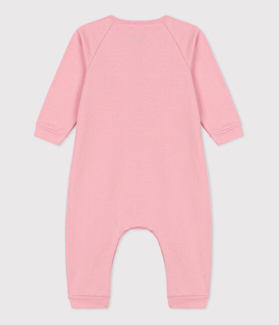 Tutina bebè in molleton in cotone biologico rosa CHARME