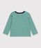 T-shirt a maniche lunghe a righe bambino verde/beige/verde