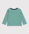 T-shirt a maniche lunghe a righe bambino verde/beige/verde