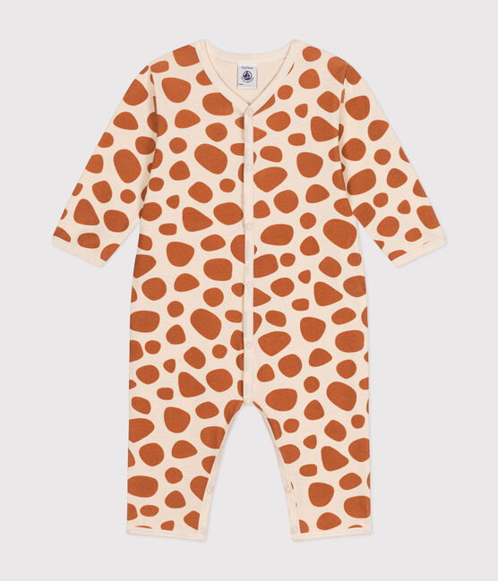 Pigiama bebè senza piedi in cotone con giraffa bianco AVALANCHE/ ECUREUIL