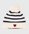 Cuffietta in maglia a righe foderata in pile neonato blu MARSHMALLOW/ SOIR