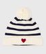 Cuffietta in maglia a righe foderata in pile neonato