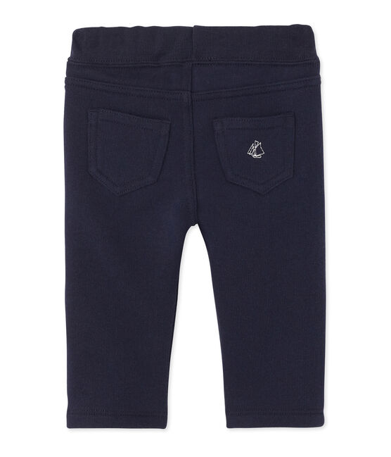 Pantaloni per bebé maschio in molleton blu SMOKING