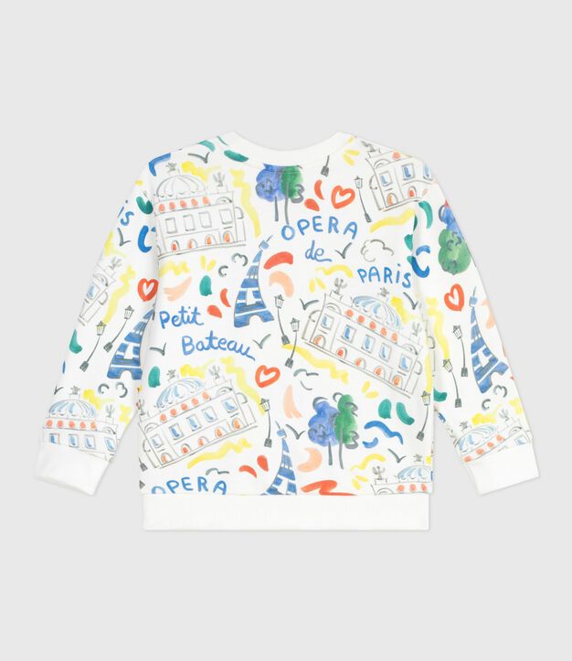 Felpa in cotone stampato bambino bianco/multicolore