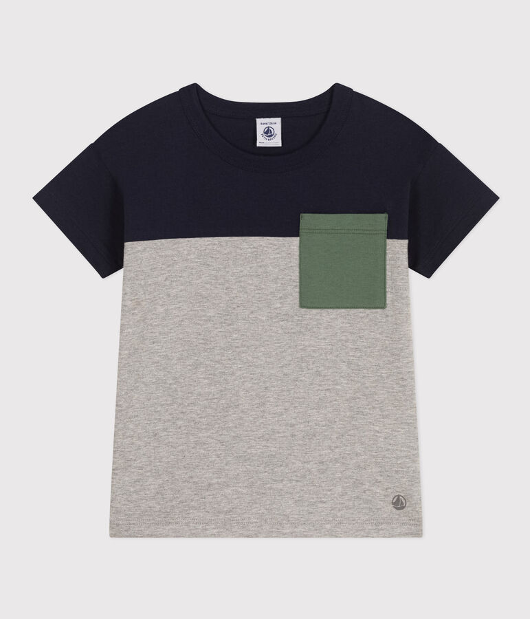 T-shirt bambino in jersey blu/multicolore