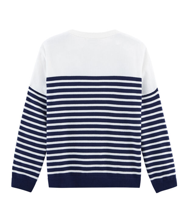 Pull donna blu/bianco