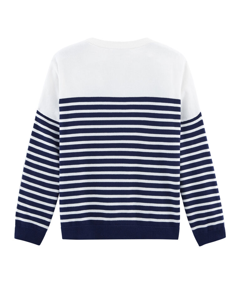 Pull donna blu/bianco