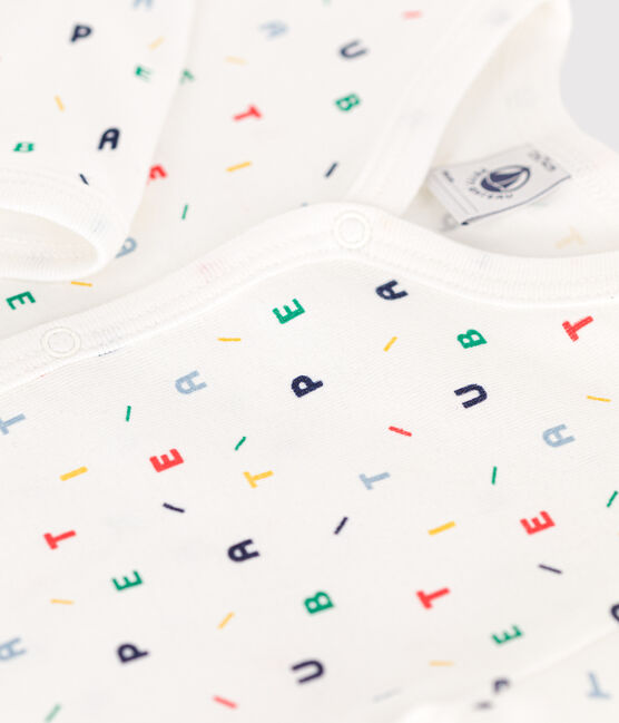 Pigiama senza piedini in cotone neonato bianco MARSHMALLOW/bianco MULTICO
