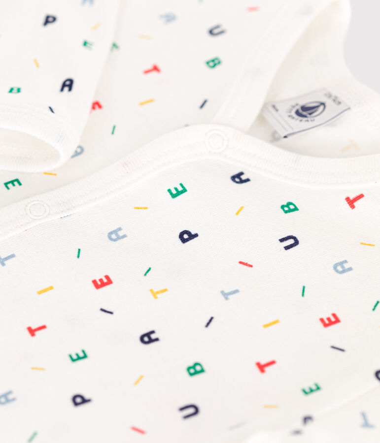 Pigiama senza piedini in cotone neonato bianco/multicolore