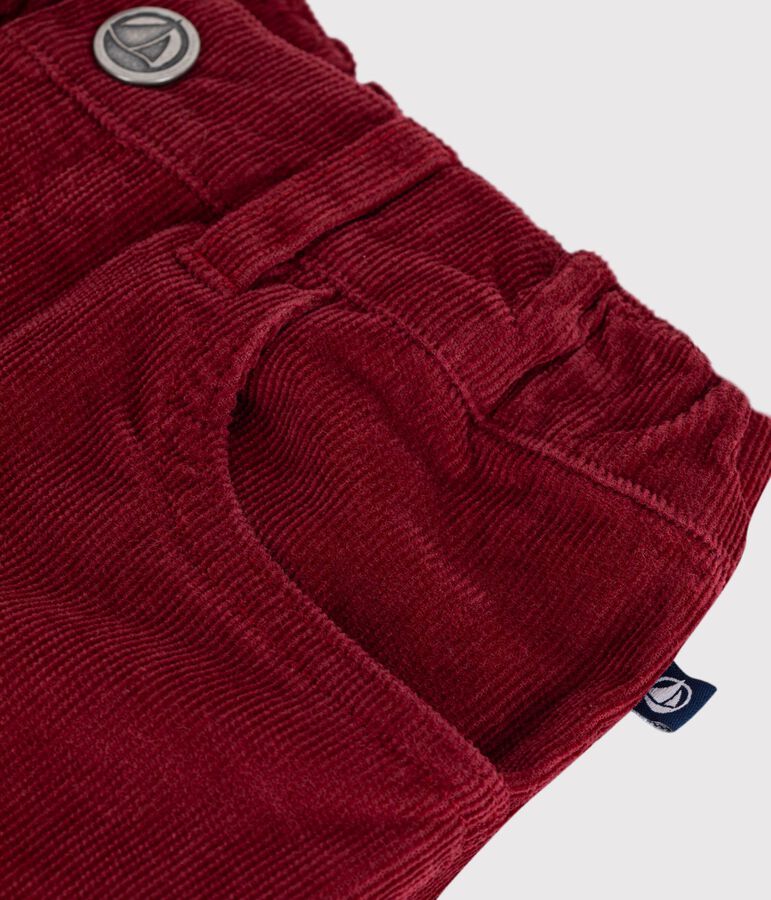 Pantaloni larghi per bambini in velluto semplice rosso